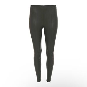 Women's Olive Green Leather Leggings